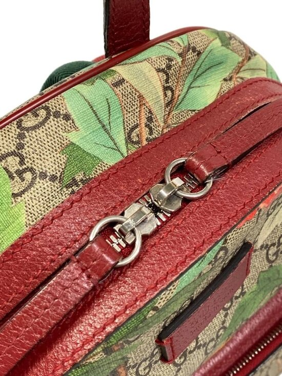 GUCCI GG Supreme Tian Small Back 427042 Bordeaux Beige Multi PVC Leather main image 5